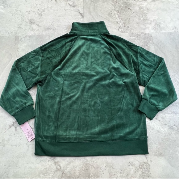 Wild Fable Green Velour 1/2 Zip Sweatshirt Size Medium M - Picture 2 of 4
